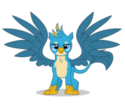 Size: 1693x1449 | Tagged: safe, artist:twilight-twinkle, gallus, griffon, claws, looking at you, male, paws, spread wings, wings