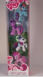 Size: 169x301 | Tagged: safe, derpibooru import, pinkie pie, rarity, twilight sparkle, unicorn twilight, earth pony, pegasus, pony, unicorn, irl, photo, toy