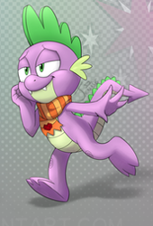 Size: 172x253 | Tagged: safe, artist:blazetbw, spike, anthro, dragon, claws, cropped, crossover, male, smiling, sonic the hedgehog (series), sonicified, spread toes, tail