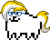 Size: 165x132 | Tagged: safe, artist:lullabytrace, oc, oc:time vortex (th3bluerose), annoying dog, barely pony related, bork, glasses, joke edit, undertale