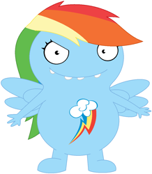 Size: 972x1116 | Tagged: safe, artist:m1ssra1nb0w, derpibooru import, rainbow dash, anthro, crossover, female, solo, uglydoll