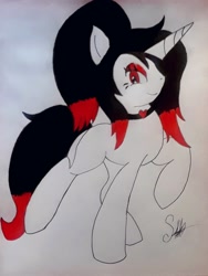 Size: 1500x2000 | Tagged: safe, artist:diamondheart21, oc, oc:missheart, pony, unicorn, photo, solo, traditional art