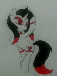 Size: 1500x2000 | Tagged: safe, artist:diamondheart21, oc, oc:missheart, pony, unicorn, photo, solo, traditional art