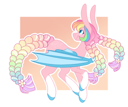 Size: 3663x3065 | Tagged: safe, artist:connorbal, oc, bat pony, pony, braid, female, mare, solo