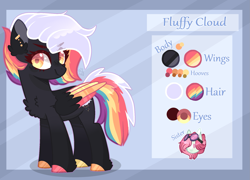 Size: 2001x1443 | Tagged: safe, artist:sugaryicecreammlp, oc, oc:fluffy cloud, pegasus, pony, base used, colored wings, female, mare, multicolored hooves, multicolored wings, reference sheet, solo, wings