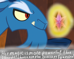 Size: 1500x1200 | Tagged: safe, edit, edited screencap, screencap, grogar, the beginning of the end, element of magic, magic