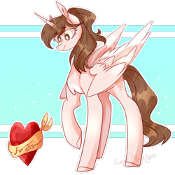 Size: 1494x1495 | Tagged: safe, artist:manella-art, oc, oc:jisoo, alicorn, pony, alicorn oc, female, heart, mare, solo