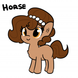 Size: 1650x1650 | Tagged: safe, artist:tjpones, oc, oc only, oc:brownie bun, earth pony, pony, horse wife, animated, bouncing, chest fluff, cute, ear fluff, female, gif, mare, missing cutie mark, ocbetes, simple background, solo, waifu, white background