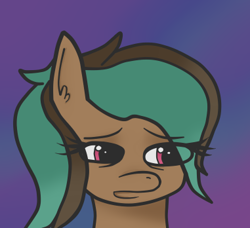 Size: 381x348 | Tagged: safe, oc, earth pony, pony, colored sketch, eyebrows, sad, sleep deprivation, solo, tired