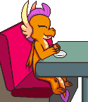 Size: 125x144 | Tagged: safe, artist:tarkan809, smolder, dragon, burger, chair, cute, dragoness, eating out, female, food, hamburger, pixel art, preview, restaurant, seat, smolderbetes, table, wings