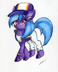 Size: 2046x2540 | Tagged: safe, artist:luxiwind, azure velour, pony, clothes, solo, traditional art