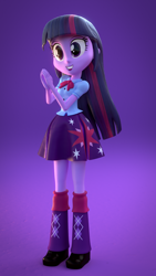 Size: 1080x1920 | Tagged: safe, artist:creatorofpony, artist:rjrgmc28, twilight sparkle, twilight sparkle (alicorn), alicorn, equestria girls, 3d, blender