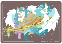 Size: 1280x919 | Tagged: safe, artist:swampyfish, oc, oc:haylee, pegasus, pony, duo, planet