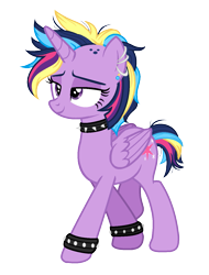 Size: 1095x1443 | Tagged: safe, artist:sarcastic02, twilight sparkle, twilight sparkle (alicorn), alicorn, pony, choker, ear piercing, earring, fashion, female, jewelry, mare, piercing, punk, simple background, solo, spiked choker, transparent background