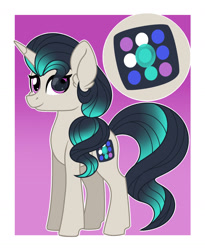 Size: 1180x1441 | Tagged: safe, artist:missmele-madness, oc, oc:soundwave soprano, pony, unicorn, female, magical lesbian spawn, mare, offspring, parent:octavia melody, parent:vinyl scratch, parents:scratchtavia, solo