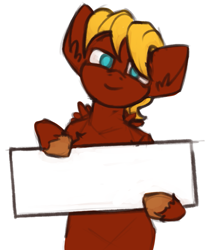 Size: 935x1122 | Tagged: safe, artist:marsminer, oc, oc only, oc:soul harmony, pony, sign, solo