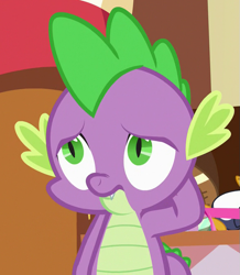 Size: 583x670 | Tagged: safe, screencap, spike, dragon, a flurry of emotions, season 7, arm behind head, cropped, male, solo