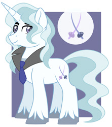 Size: 1237x1397 | Tagged: safe, artist:missmele-madness, oc, oc:moonshine lulamoon, pony, unicorn, male, necktie, offspring, parent:prince blueblood, parent:trixie, parents:bluetrix, solo, stallion