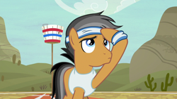 Size: 1280x720 | Tagged: safe, screencap, quibble pants, earth pony, pony, common ground, armband, headband, solo