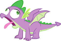 Size: 8836x5920 | Tagged: safe, artist:memnoch, spike, dragon, school raze, coughing, faic, male, open mouth, simple background, solo, spread wings, tongue out, transparent background, vector, winged spike, wings