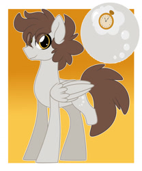 Size: 1293x1553 | Tagged: safe, artist:missmele-madness, oc, oc:bubble brain, pegasus, pony, amputee, male, missing limb, offspring, parent:derpy hooves, parent:doctor whooves, parents:doctorderpy, solo, stallion, stump