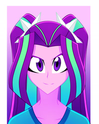 Size: 2448x3078 | Tagged: safe, artist:xan-gelx, aria blaze, human, equestria girls, abstract background, bust, female, high res, looking at you, portrait, solo
