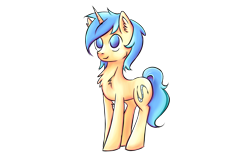 Size: 6000x4000 | Tagged: safe, artist:coco-drillo, oc, oc only, oc:dex, pony, unicorn, blue mane, chest fluff, colourful, cute, diabetes, ear fluff, male, solo, stallion, standing, yellow fur