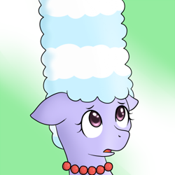 Size: 500x500 | Tagged: safe, artist:marikaefer, cloudchaser, pony, alternate hairstyle, ask flitter and cloudchaser, marge simpson, solo, the simpsons