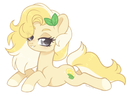 Size: 6620x5000 | Tagged: safe, artist:hawthornss, oc, oc only, oc:radler, earth pony, pony, bedroom eyes, blushing, female, lidded eyes, looking at you, lying down, mare, prone, simple background, smiling, smiling at you, solo, transparent background
