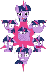 Size: 3522x5349 | Tagged: safe, alternate version, artist:phucknuckl, twilight sparkle, twilight sparkle (alicorn), alicorn, pony, starlight the hypnotist, spoiler:interseason shorts, crazy face, cutie mark background, faic, floppy ears, looking at you, scared, self-hugging, simple background, solo, transparent background, twilight snapple, vector