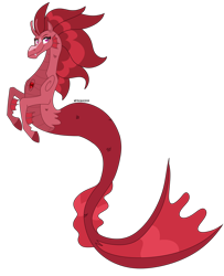 Size: 806x991 | Tagged: safe, artist:wubcakeva, oc, oc only, oc:mezma, siren, fangs, female, fins, fish tail, floating, gem, scales, simple background, siren gem, solo, transparent background