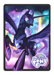 Size: 1024x1400 | Tagged: safe, artist:john thacker, nightmare moon, pony, magic the gathering, official, ponies the galloping, rainbow waterfall, solo