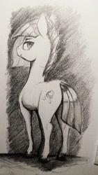 Size: 1824x3229 | Tagged: safe, artist:ponsce, limestone pie, pony, monochrome, plot, solo, traditional art