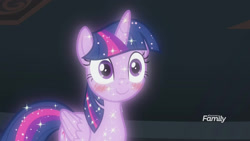 Size: 1920x1080 | Tagged: safe, edit, edited screencap, screencap, pony, what lies beneath, blushing, discovery family logo, sparkling, treelight sparkle