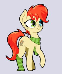 Size: 808x956 | Tagged: safe, artist:ivyredmond, oc, oc only, oc:rusty gears, pony, clothes, heterochromia, socks, solo, striped socks