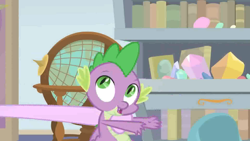 Size: 1920x1080 | Tagged: safe, screencap, spike, dragon, a horse shoe-in, offscreen character, winged spike