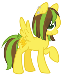 Size: 580x694 | Tagged: safe, artist:mindmusic, oc, oc:thunderjolt, pegasus, pony, bolt, brown, ear piercing, earring, earth, earthtones, electricity, female, green, jewelry, jolty, lightning, lip ring, piercing, solo, yellow