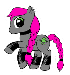 Size: 293x315 | Tagged: safe, artist:eruanna, oc, oc:whiplash, octopus, pony, bdsm, gray, piercing, pink