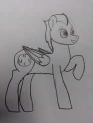 Size: 3120x4160 | Tagged: safe, artist:thermickarma, oc, oc:thunderbolt, pegasus, pony, tails of equestria, male, pencil drawing, traditional art