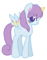 Size: 391x498 | Tagged: safe, artist:mindmusic, alicorn, pony, babydoll, blue, clothes, jewelpet, jewels, nightgown, pastel, ponified, purple, sanrio, sega