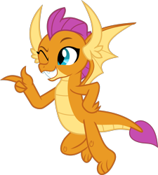 Size: 3438x3812 | Tagged: safe, artist:frownfactory, smolder, dragon, she's all yak, .svg available, cute, dragoness, female, flying, one eye closed, pointing, simple background, smolderbetes, solo, svg, transparent background, vector, wings