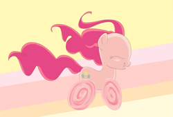 Size: 2175x1476 | Tagged: safe, artist:andromedasparkz, derpibooru import, pinkie pie, earth pony, pony, atg 2019, eyes closed, female, grin, mare, newbie artist training grounds, running, simple background, smiling, solo