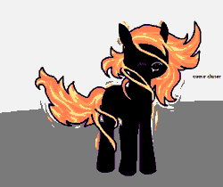 Size: 636x535 | Tagged: safe, anonymous artist, pony, black hole, black hole pony, blushing, female, mare, messier 87, no eyes, ponified, solo, text