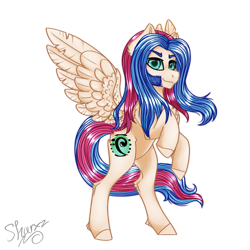 Size: 894x894 | Tagged: safe, artist:sharxz, oc, oc:sigvard, pegasus, pony, bass clef, blue hair, digital art, eyebrows, long hair, metal, metalhead, pose, sideburns, simple background, solo, transparent background