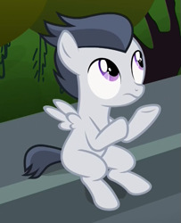 Size: 467x575 | Tagged: safe, screencap, rumble, pegasus, pony, marks and recreation, colt, cropped, male, sitting, solo