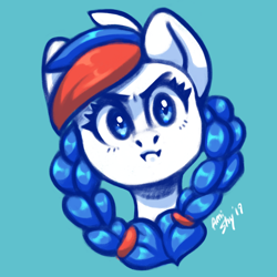 Size: 2048x2048 | Tagged: safe, artist:amishy, oc, oc:marussia, pony, bust, nation ponies, russia, solo