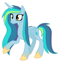 Size: 1401x1453 | Tagged: safe, artist:leaficun3, oc, oc:everfree, alicorn, pony, alicorn oc, base used, clothes, royal guard, shoes, show accurate artwork, smiling