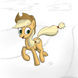 Size: 900x900 | Tagged: safe, artist:rule1of1coldfire, derpibooru import, applejack, earth pony, pony, sketch, solo