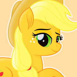 Size: 500x500 | Tagged: safe, artist:reapir, applejack, earth pony, pony, my little pony: the movie, female, freckles, hat, mare, movie accurate, smiling, solo