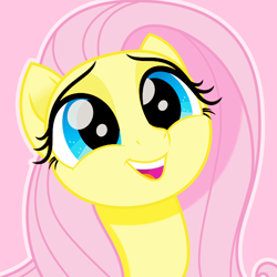 Size: 500x500 | Tagged: safe, artist:reapir, fluttershy, pegasus, pony, my little pony: the movie, bust, cute, female, mare, movie accurate, open mouth, shyabetes, smiling, solo